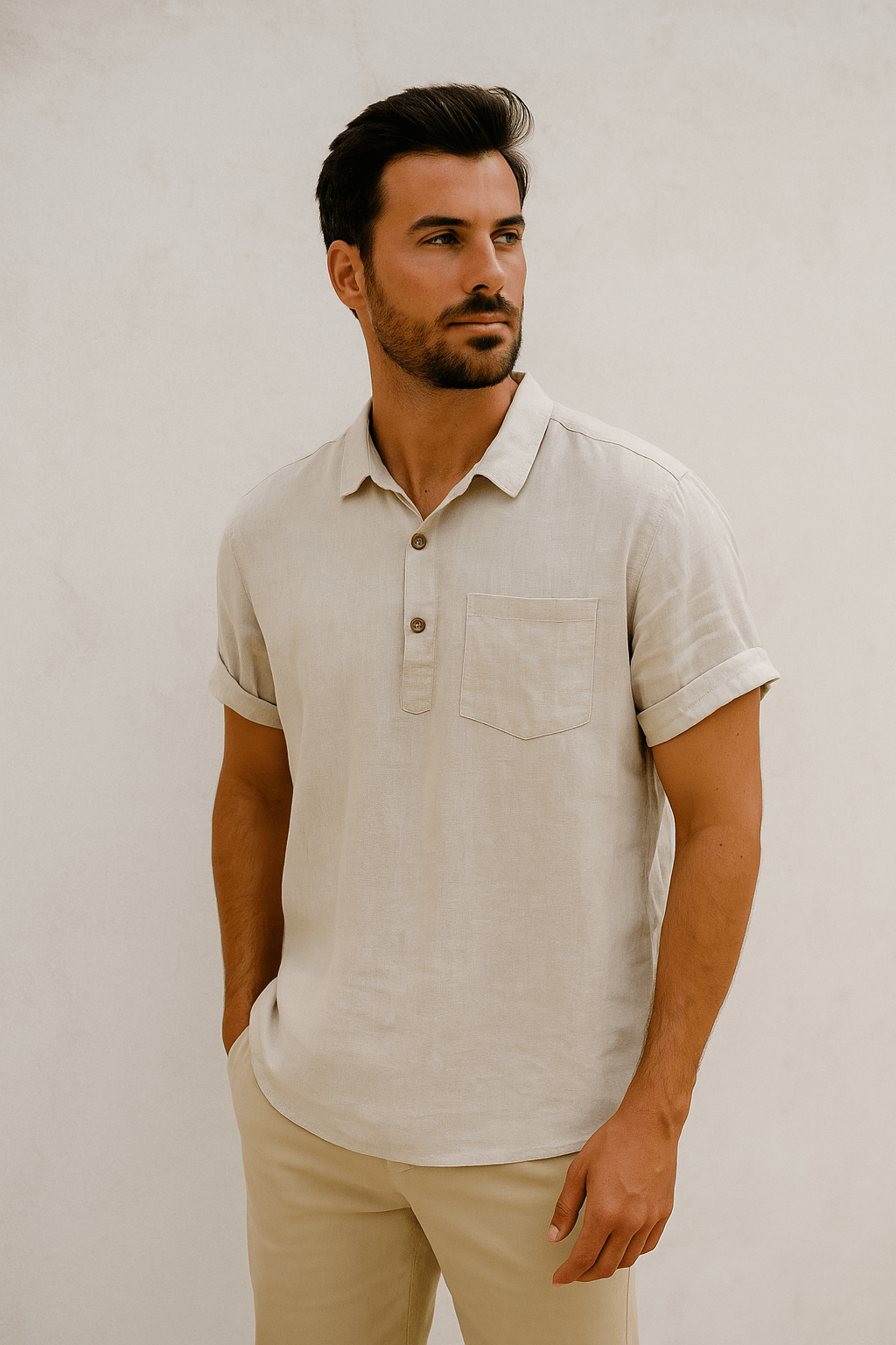 Primadon Poloshirts Yann | elegantes Poloshirt für Herren leinen