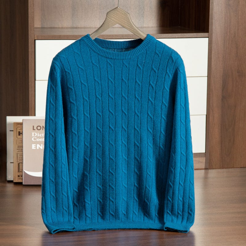 Primadon Pullover Aquamarin / XS Marco | Eleganter Herrenpullover aus Baumwolle für Winter