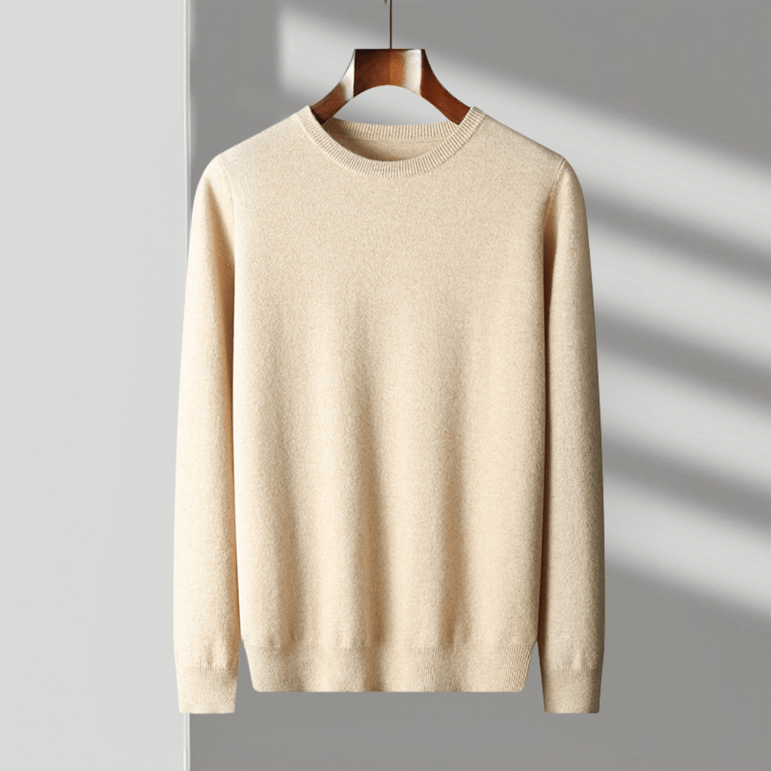 Primadon Pullover Beige / XS Jörg | Eleganter Merino-Pullover für Herren langarm