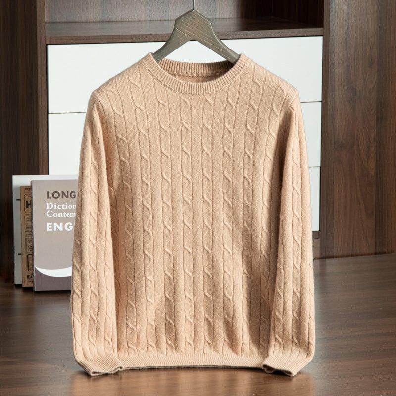 Primadon Pullover Beige / XS Marco | Eleganter Herrenpullover aus Baumwolle für Winter