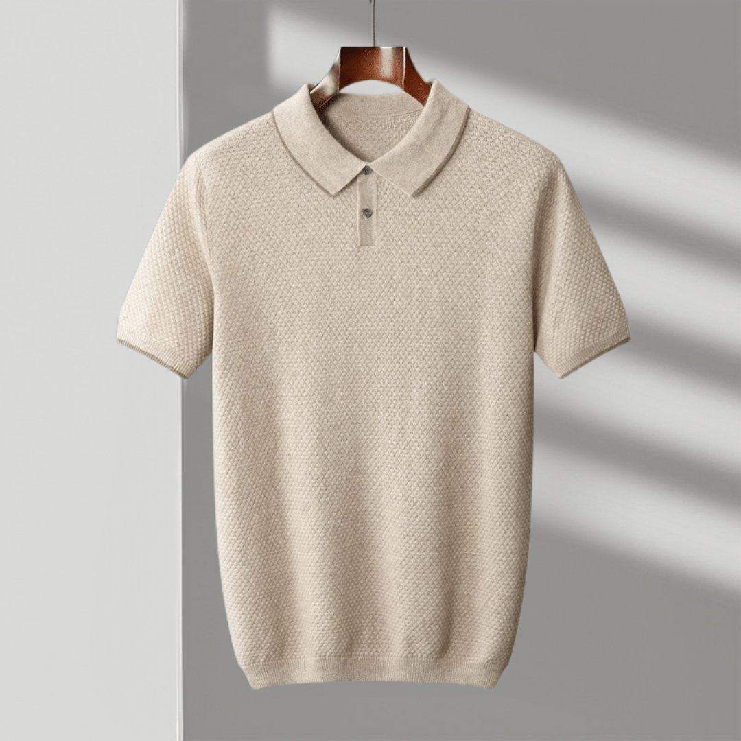 Primadon Pullover Beige / XS Sergio | Elegantes Cashmere-Polo für Herren leicht