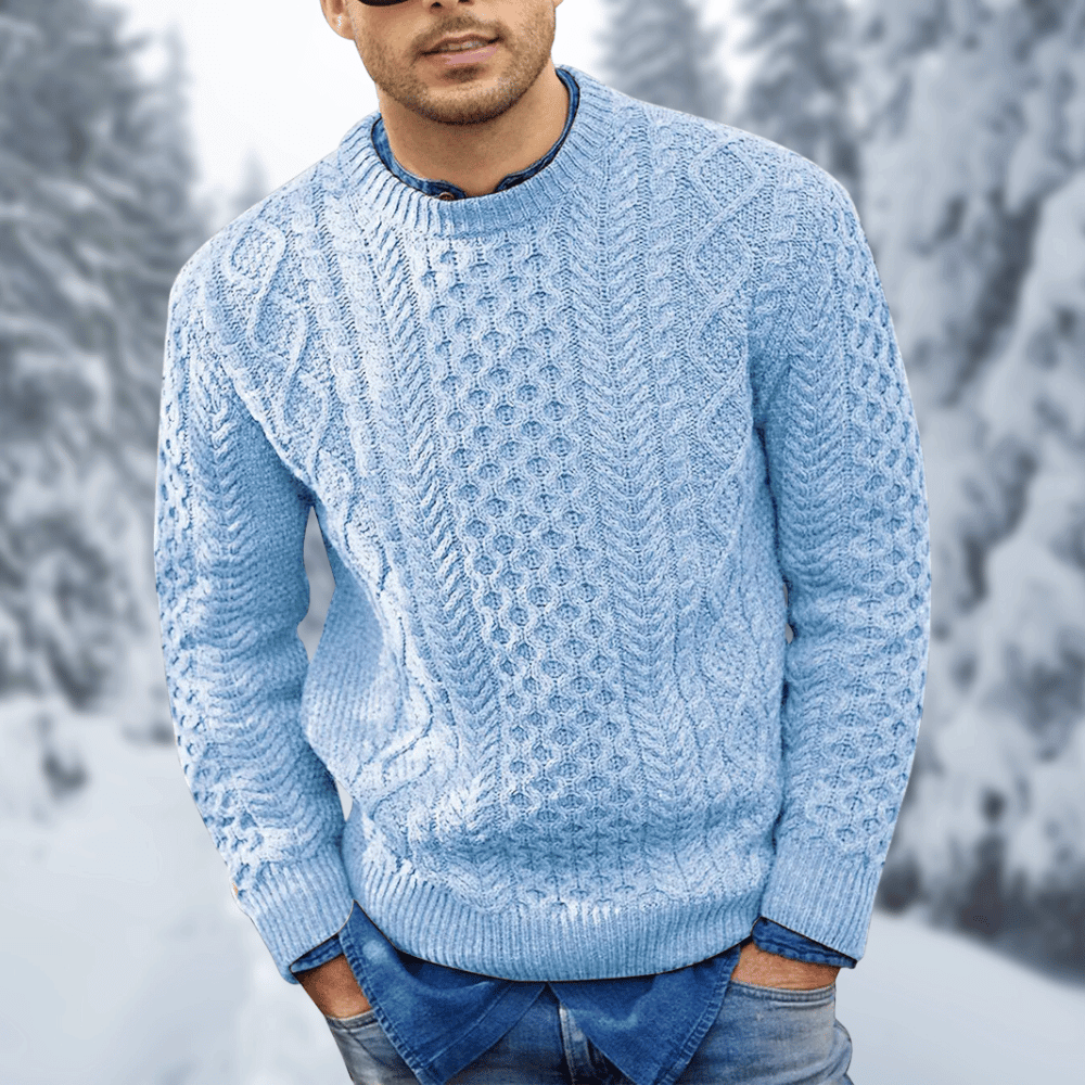 Primadon Pullover Blau / S Ben | Kuscheliger Herrenpullover für Winter warm