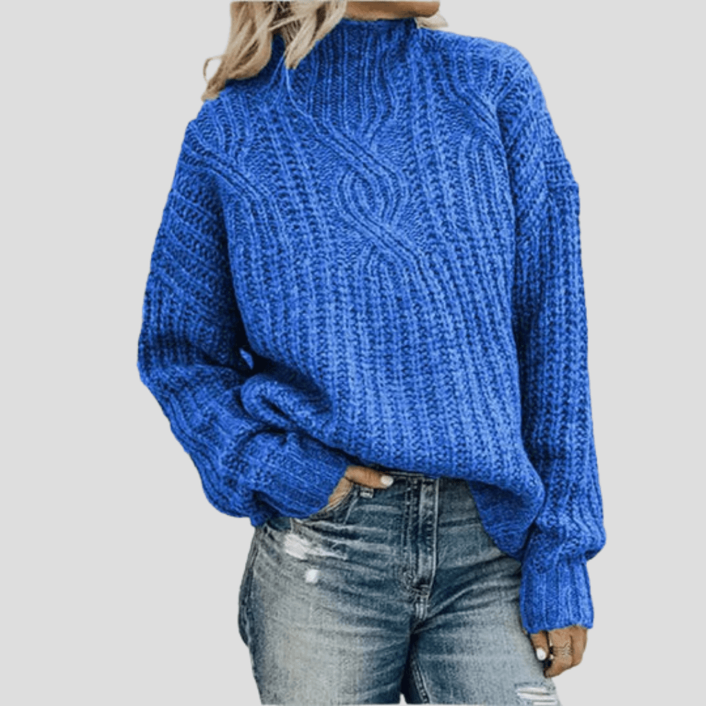 Primadon Pullover Blau / S Clara | Eleganter Strickpullover für Damen Baumwolle normal