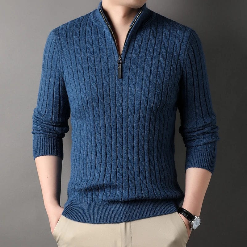 Primadon Pullover Blau / XS Heiko | Eleganter Kaschmir Pullover für Herren langarm