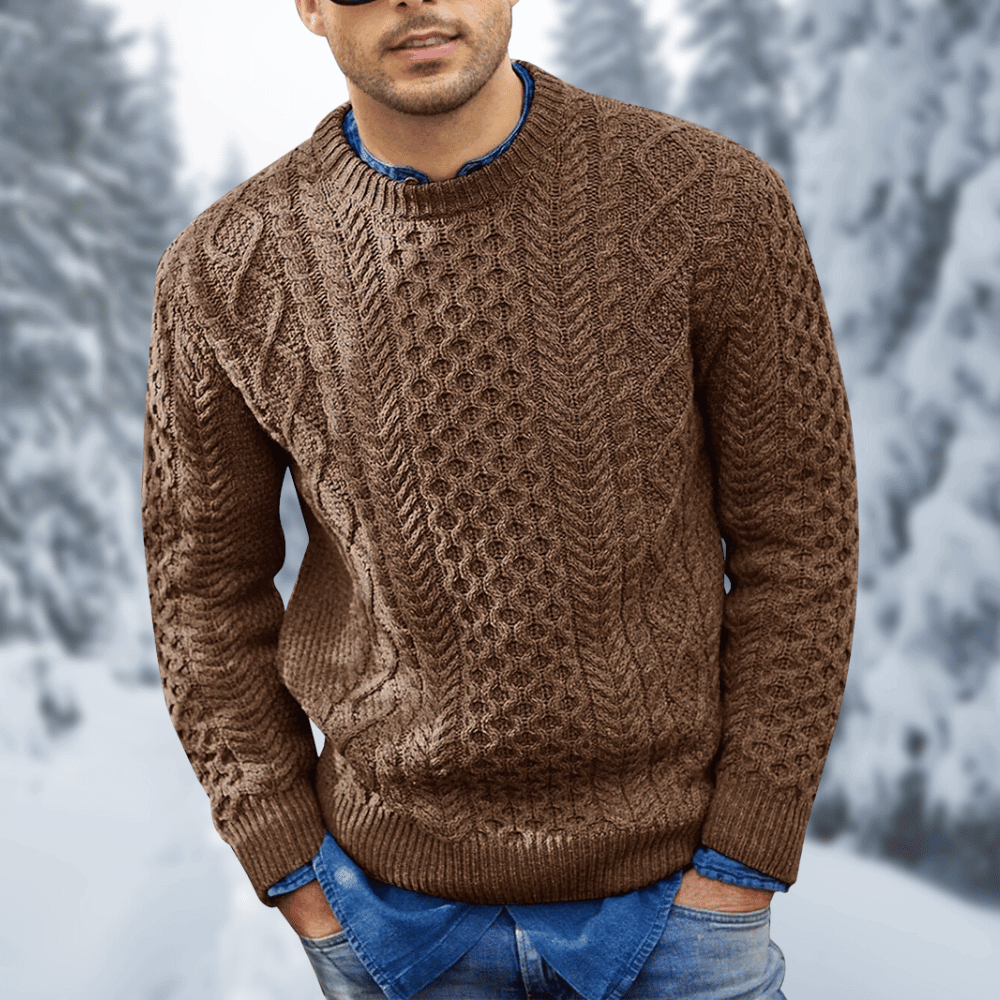 Primadon Pullover Braun / S Ben | Kuscheliger Herrenpullover für Winter warm