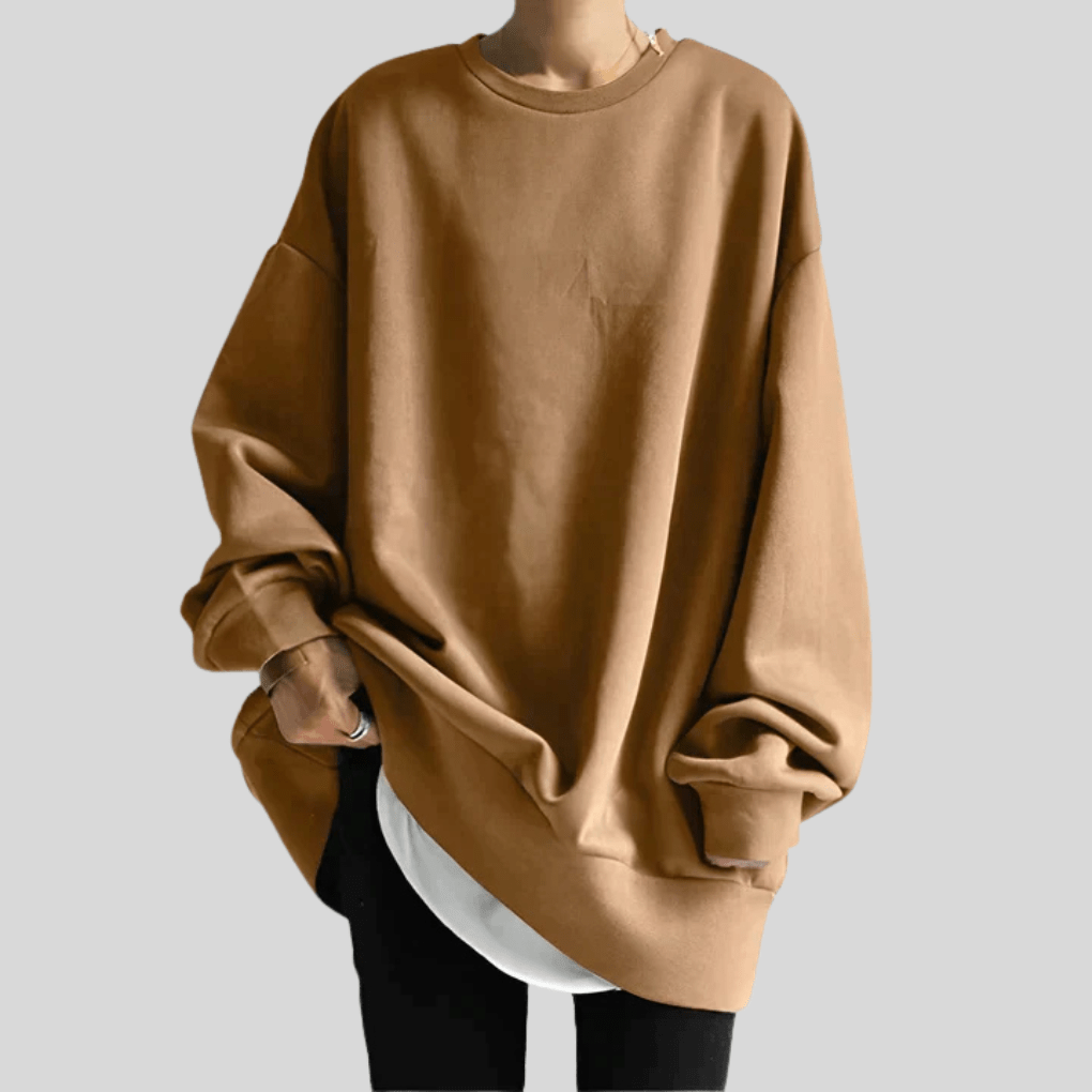 Primadon Pullover Braun / S Clara | Lässiger Oversize Pullover für Damen Winter