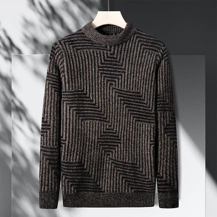 Primadon Pullover Braun / XS Dieter | Eleganter Herrenpullover aus Wollmix für Herbst
