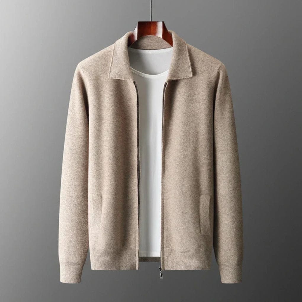 Primadon Pullover Elegante Strickweste für Herren normaler Schnitt atmungsaktiv mit Reißverschluss und Taschen