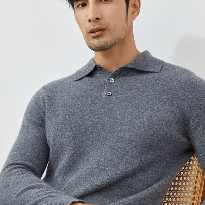 Primadon Pullover Florian | Eleganter Cashmere-Polo-Pullover für Herren