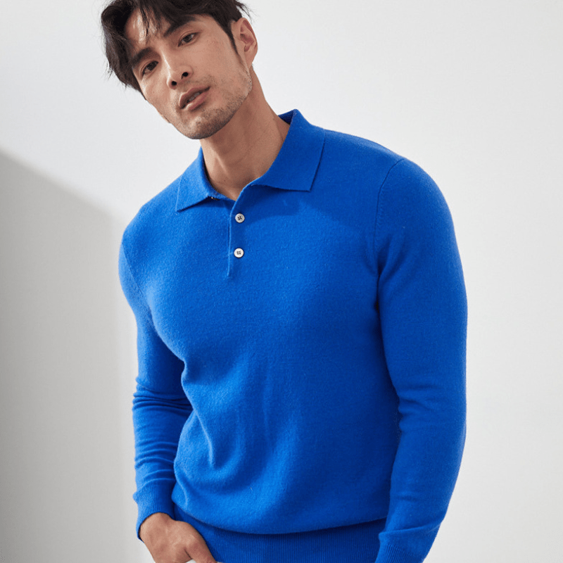 Primadon Pullover Florian | Eleganter Cashmere-Polo-Pullover für Herren
