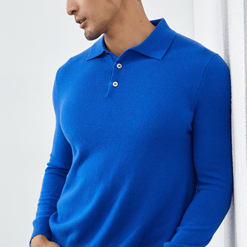 Primadon Pullover Florian | Eleganter Cashmere-Polo-Pullover für Herren