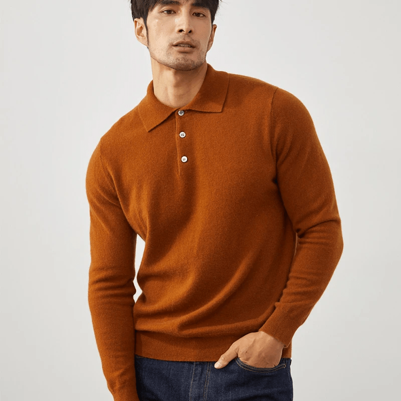 Primadon Pullover Florian | Eleganter Cashmere-Polo-Pullover für Herren