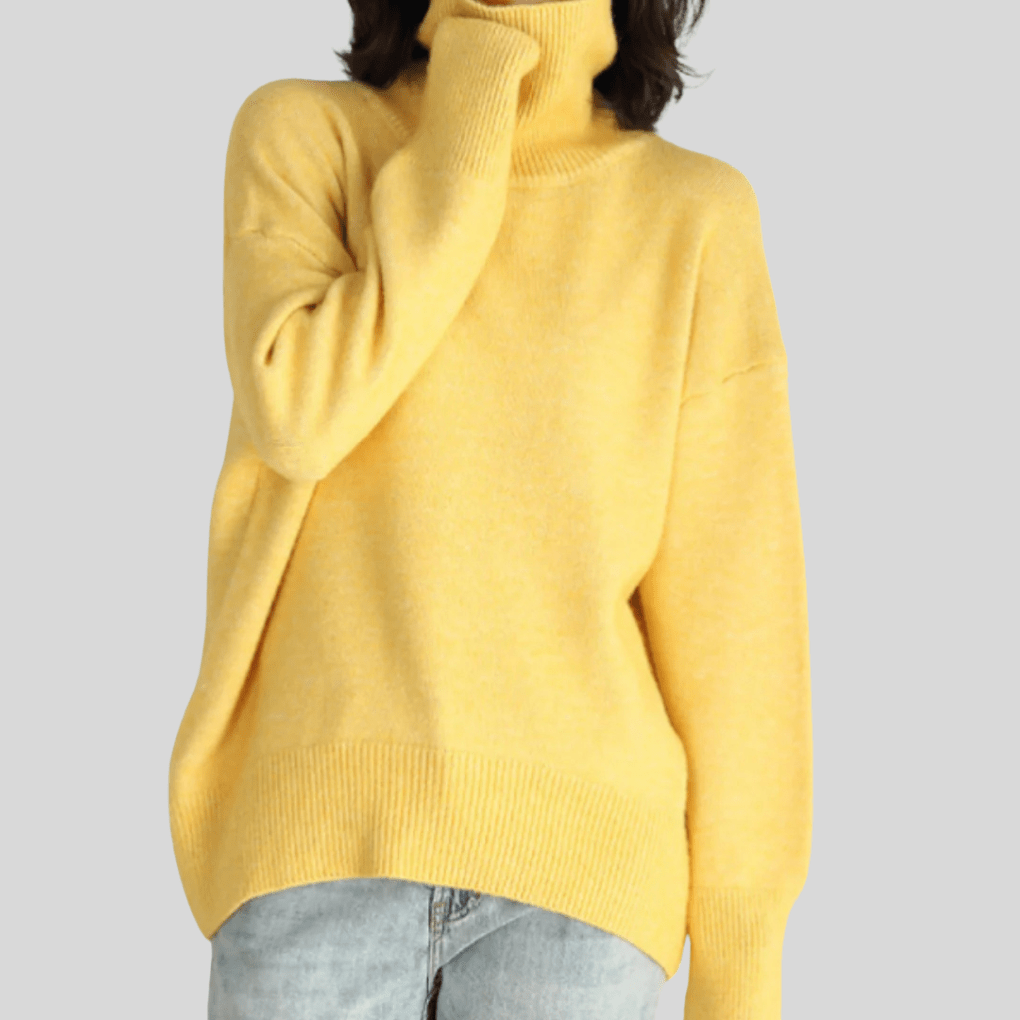 Primadon Pullover Gelb / S Laura | Eleganter Damenpullover aus Baumwolle für Winter