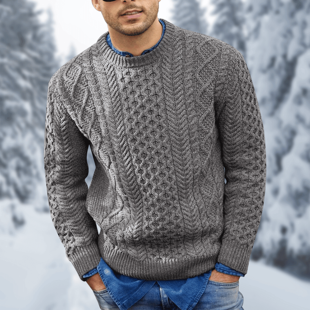 Primadon Pullover Grau / S Ben | Kuscheliger Herrenpullover für Winter warm