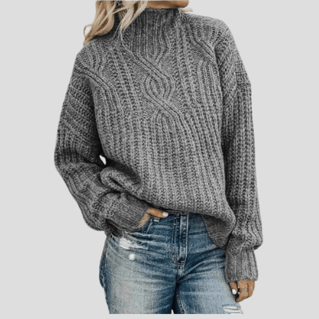 Primadon Pullover Grau / S Clara | Eleganter Strickpullover für Damen Baumwolle normal