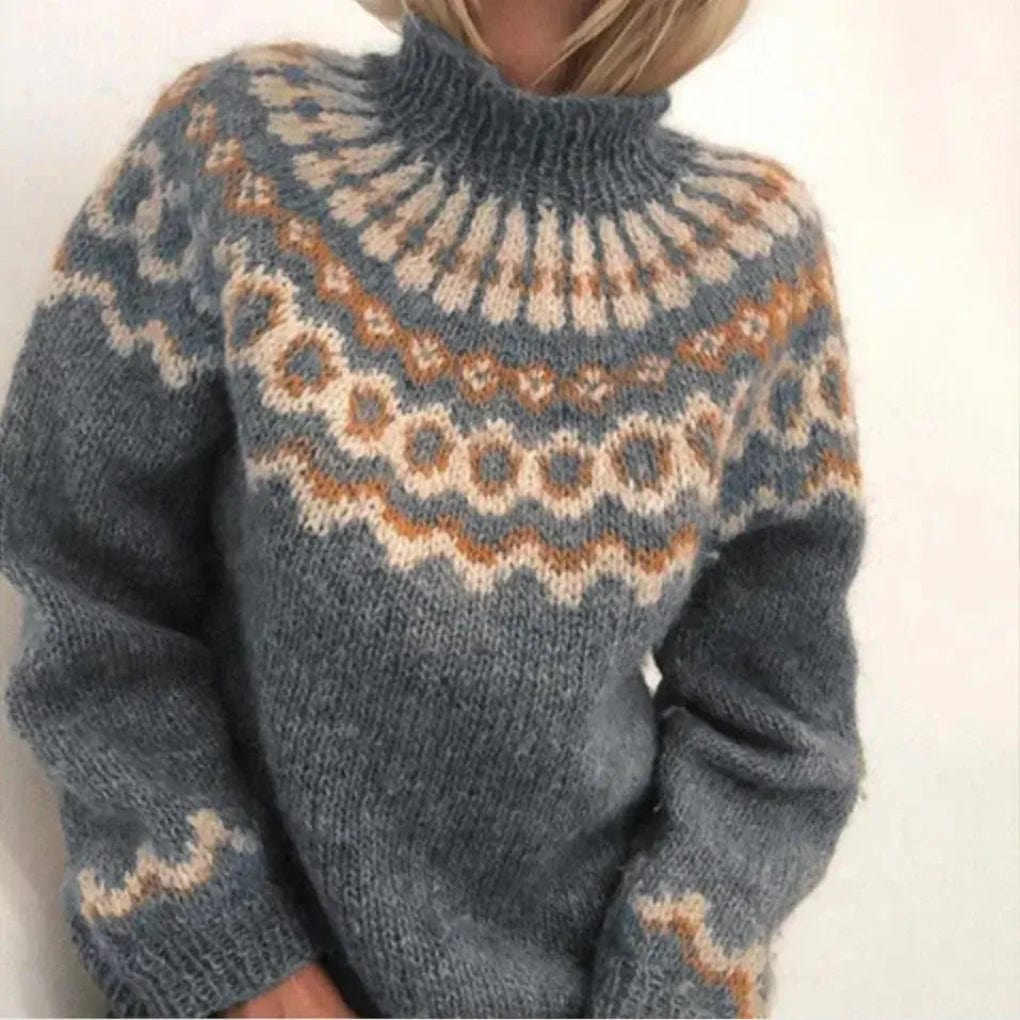 Primadon Pullover Grau / S Elaira | Eleganter Strickpullover für Damen Baumwolle langarm