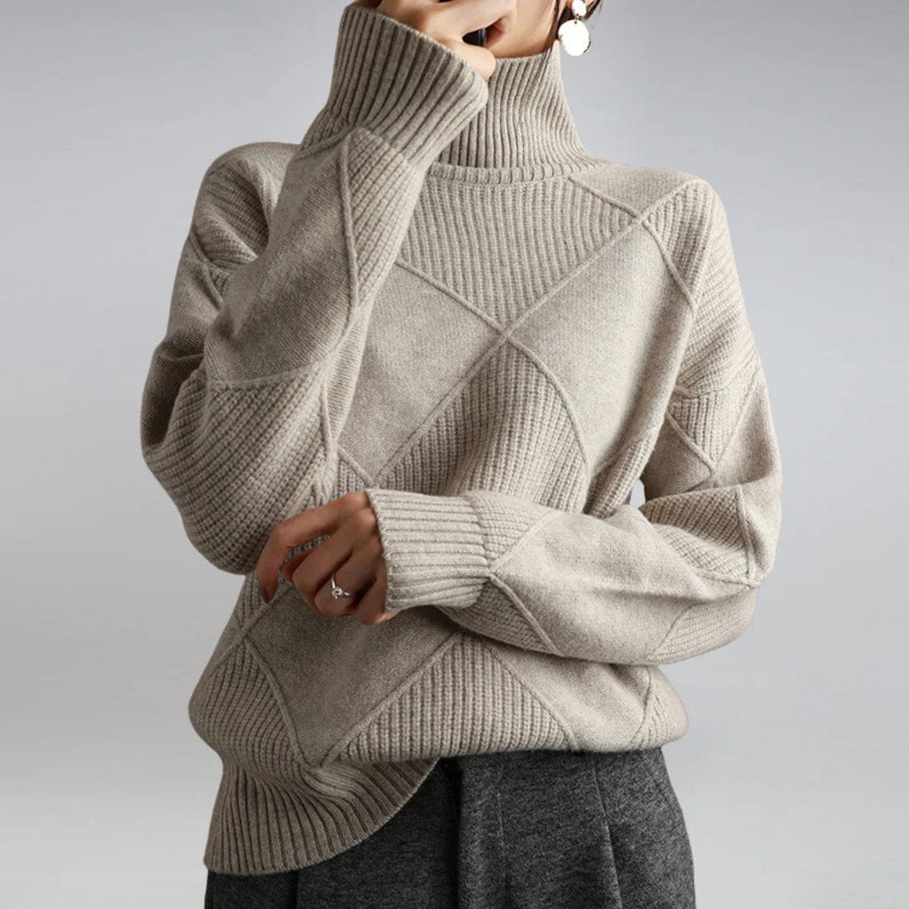 Primadon Pullover Grau / S Eleganter Rollkragenpullover für Damen aus Kaschmirmix ganzjährig warm