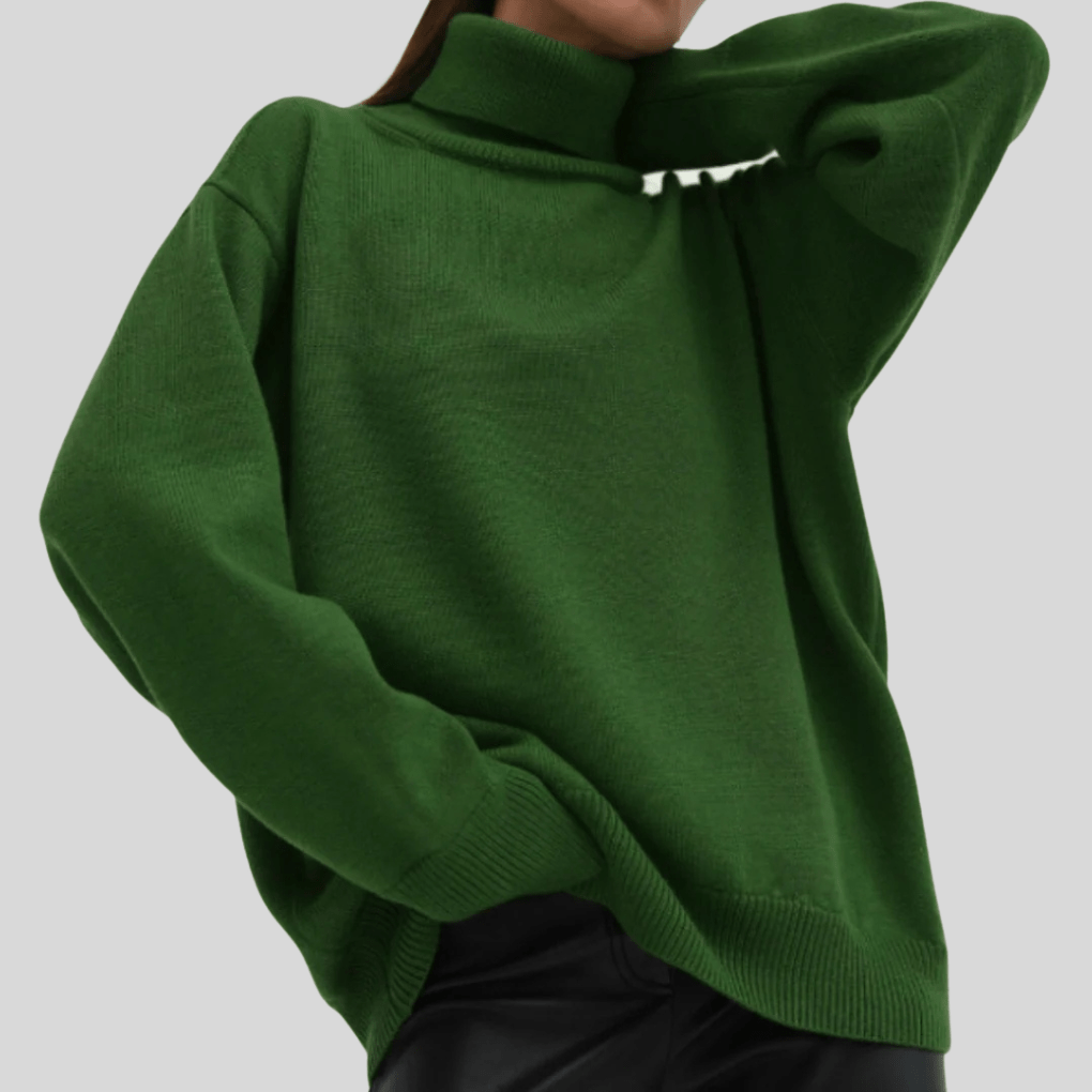 Primadon Pullover Grün 3 / S Laura | Eleganter Damenpullover aus Baumwolle für Winter