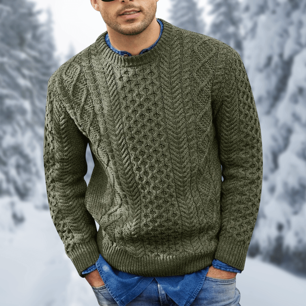 Primadon Pullover Grün / S Ben | Kuscheliger Herrenpullover für Winter warm