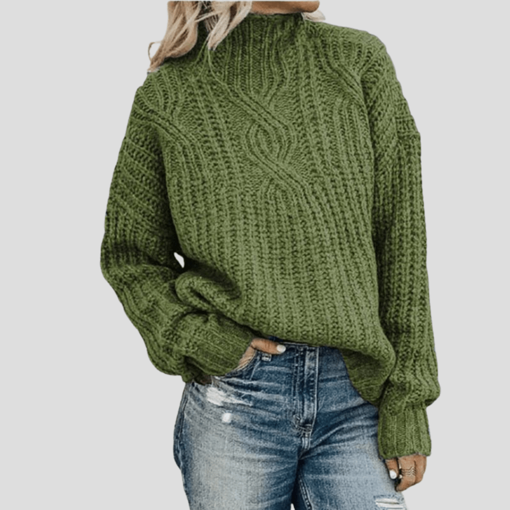 Primadon Pullover Grün / S Clara | Eleganter Strickpullover für Damen Baumwolle normal