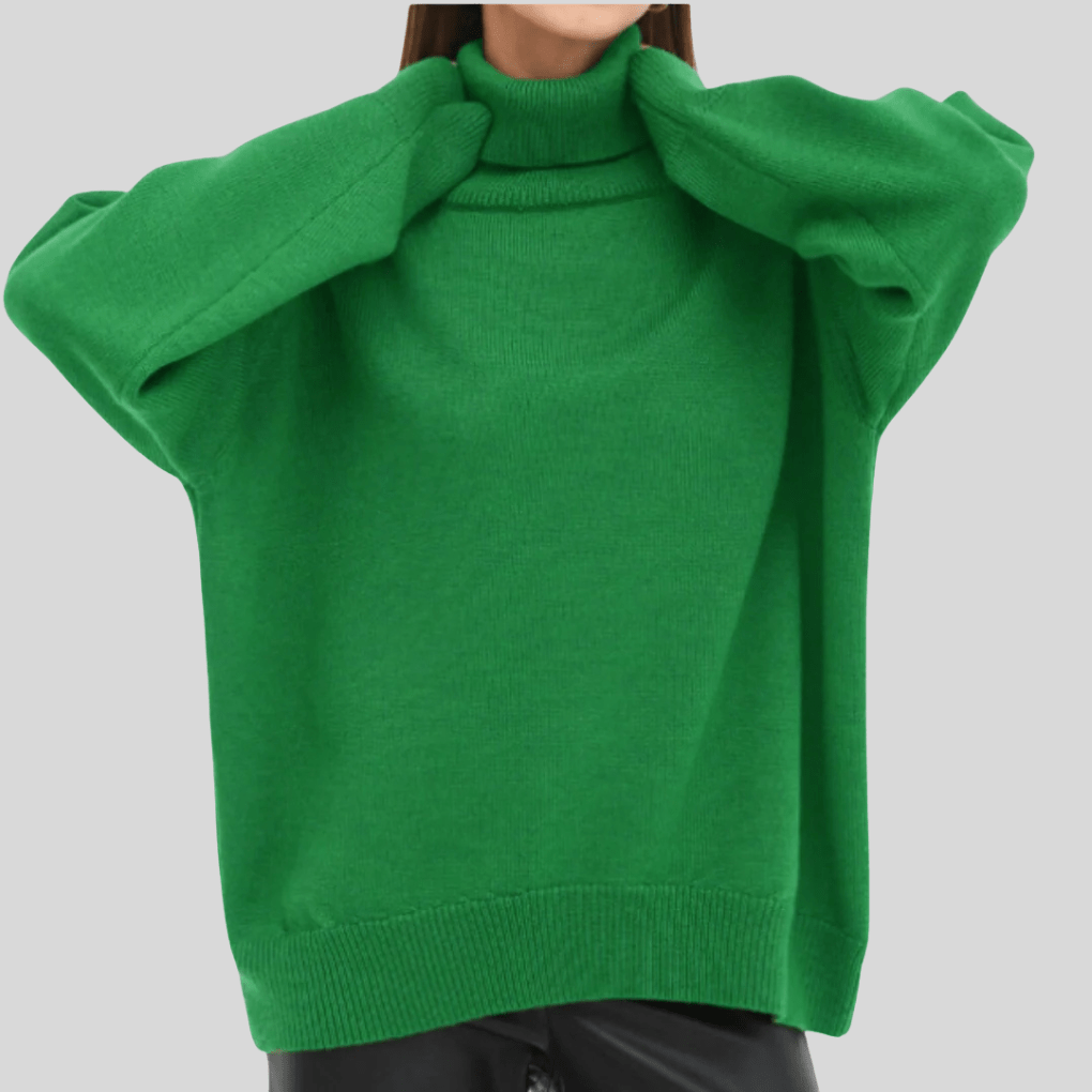 Primadon Pullover Grün / S Laura | Eleganter Damenpullover aus Baumwolle für Winter