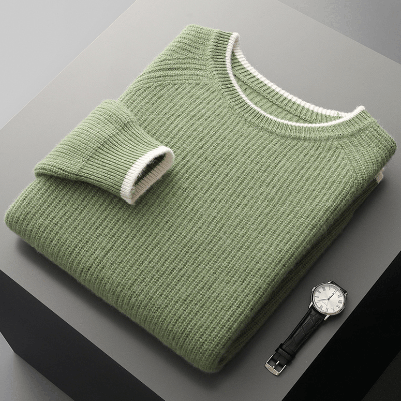 Primadon Pullover Grün / XS Carl | Eleganter Wollpullover für Damen warm
