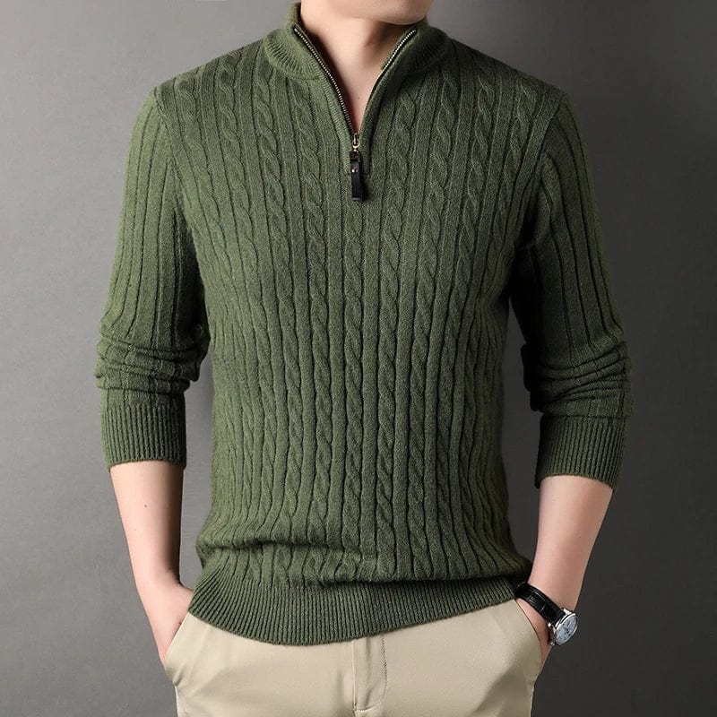 Primadon Pullover Grün / XS Heiko | Eleganter Kaschmir Pullover für Herren langarm