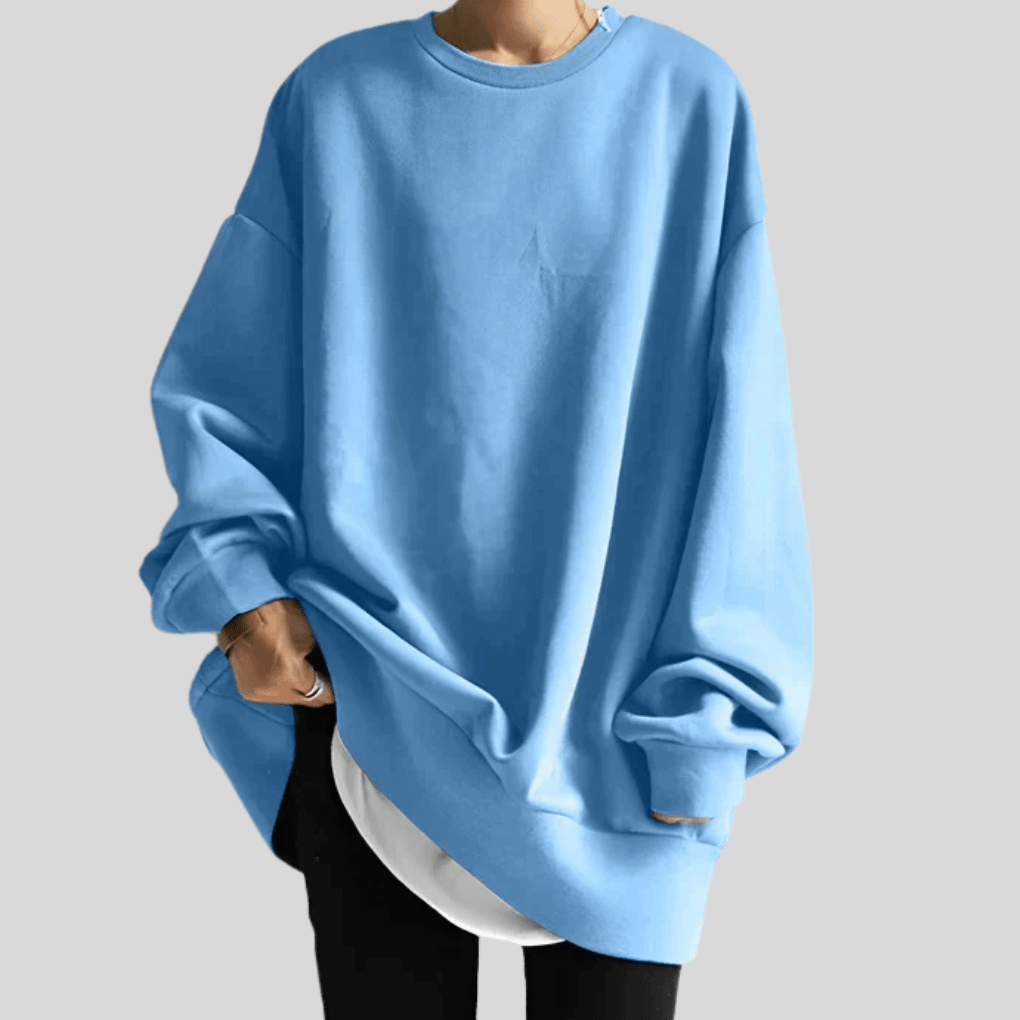 Primadon Pullover Hellblau-a / S Clara | Lässiger Oversize Pullover für Damen Winter