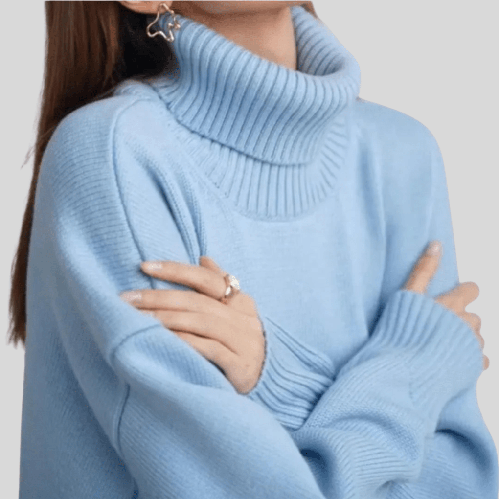 Primadon Pullover Hellblau / S Laura | Eleganter Damenpullover aus Baumwolle für Winter