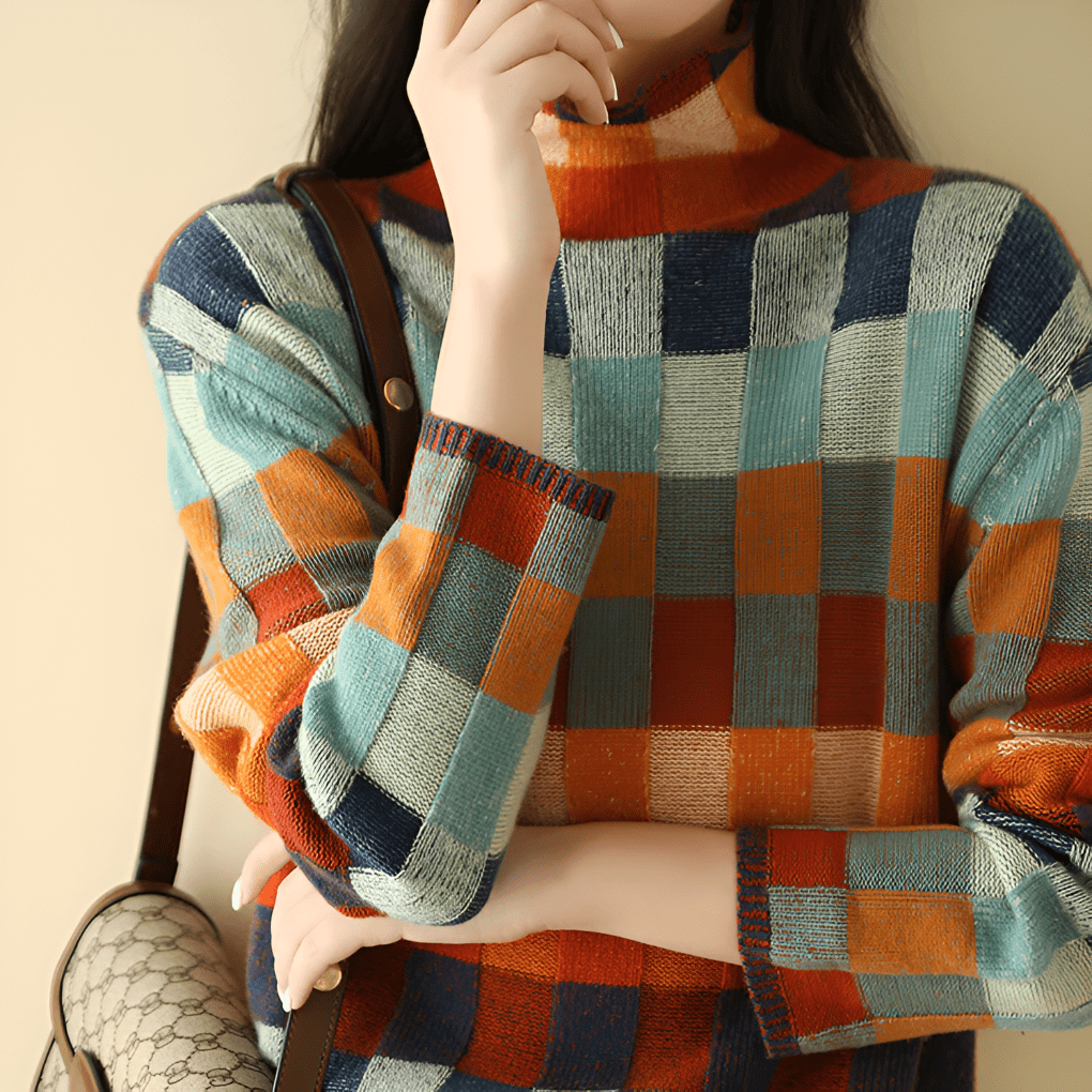 Primadon Pullover Hochwertiger Kaschmir Pullover für Damen elegant warm mit Stehkragen Winter