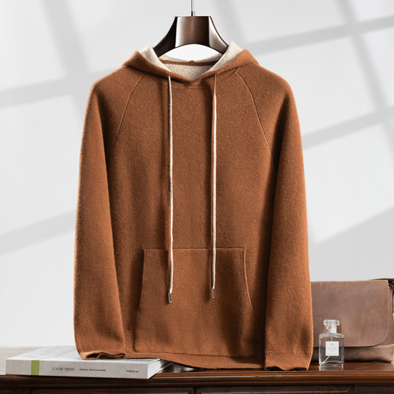 Primadon Pullover & Hoodies Braun / XS Hannes | Eleganter Cashmere-Merino-Hoodie für Herren