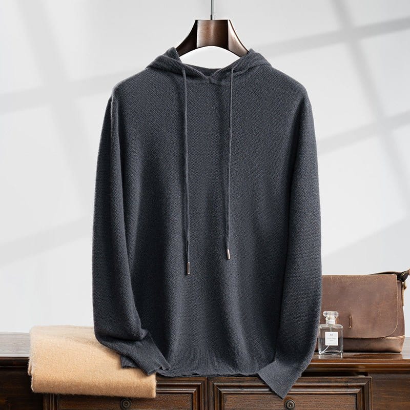 Primadon Pullover & Hoodies Grau / XS Aurelio | Eleganter Herren Hoodie aus Cashmere leicht