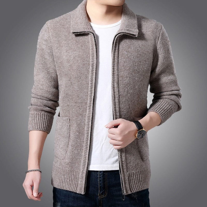 Primadon Pullover Khaki / M Benjamin | Hochwertiger Kaschmir Pullover für Herren elegant