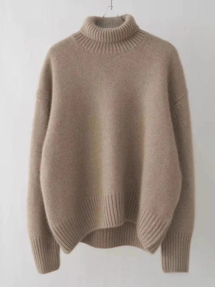 Primadon Pullover Khaki / S Eleganter Rollkragenpullover für Damen aus feiner Wolle warm vielseitig