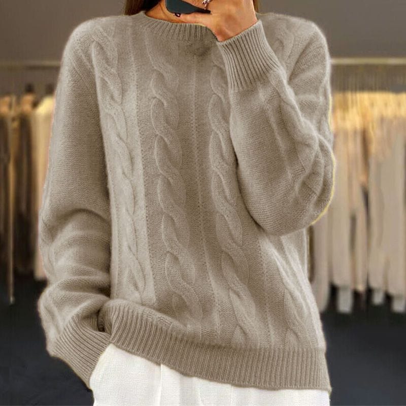 Primadon Pullover Khaki / XS Alida | Eleganter Damenpullover für jeden Anlass nachhaltig