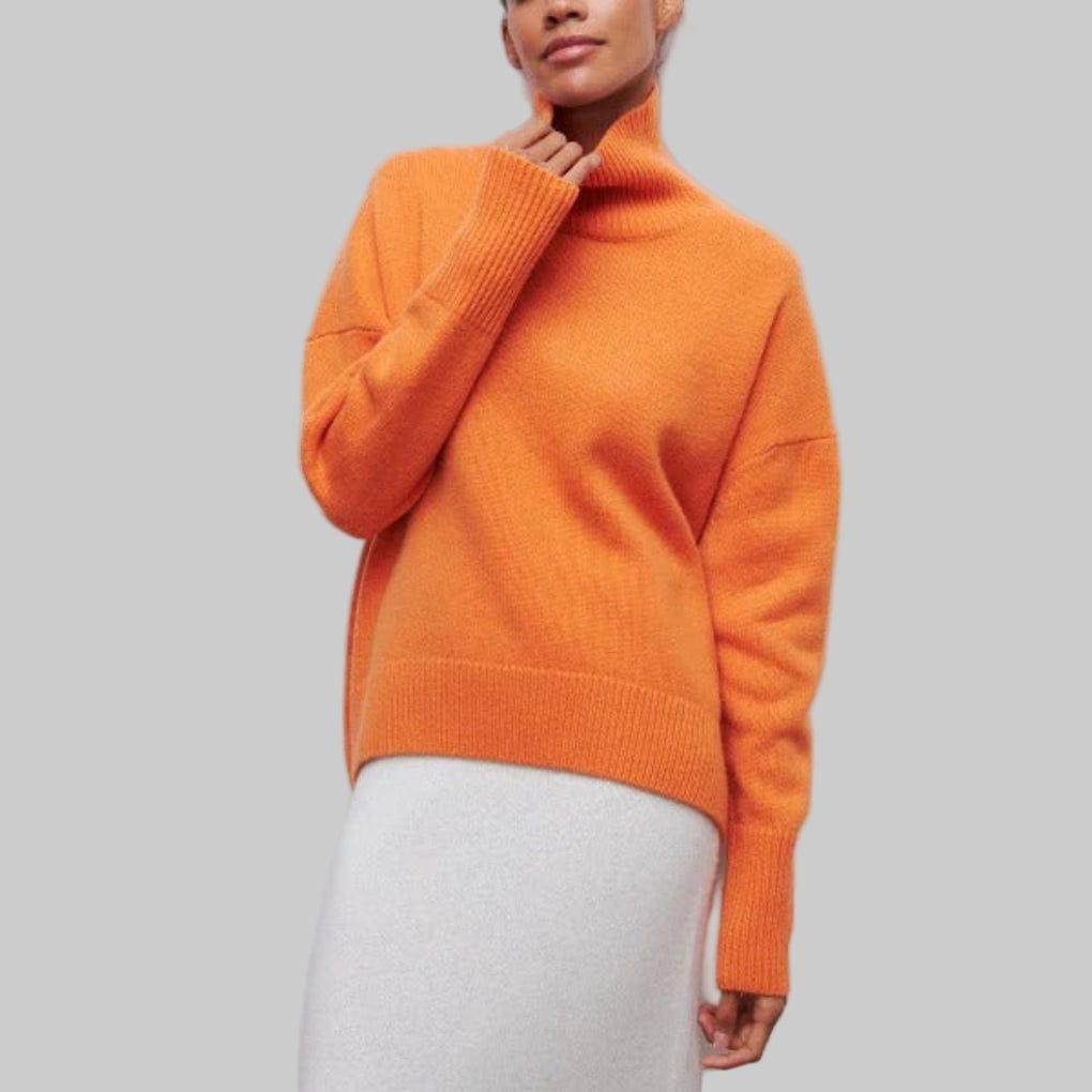 Primadon Pullover Orange-a / S Hanna | Eleganter Rollkragenpullover für Damen warme Pullover