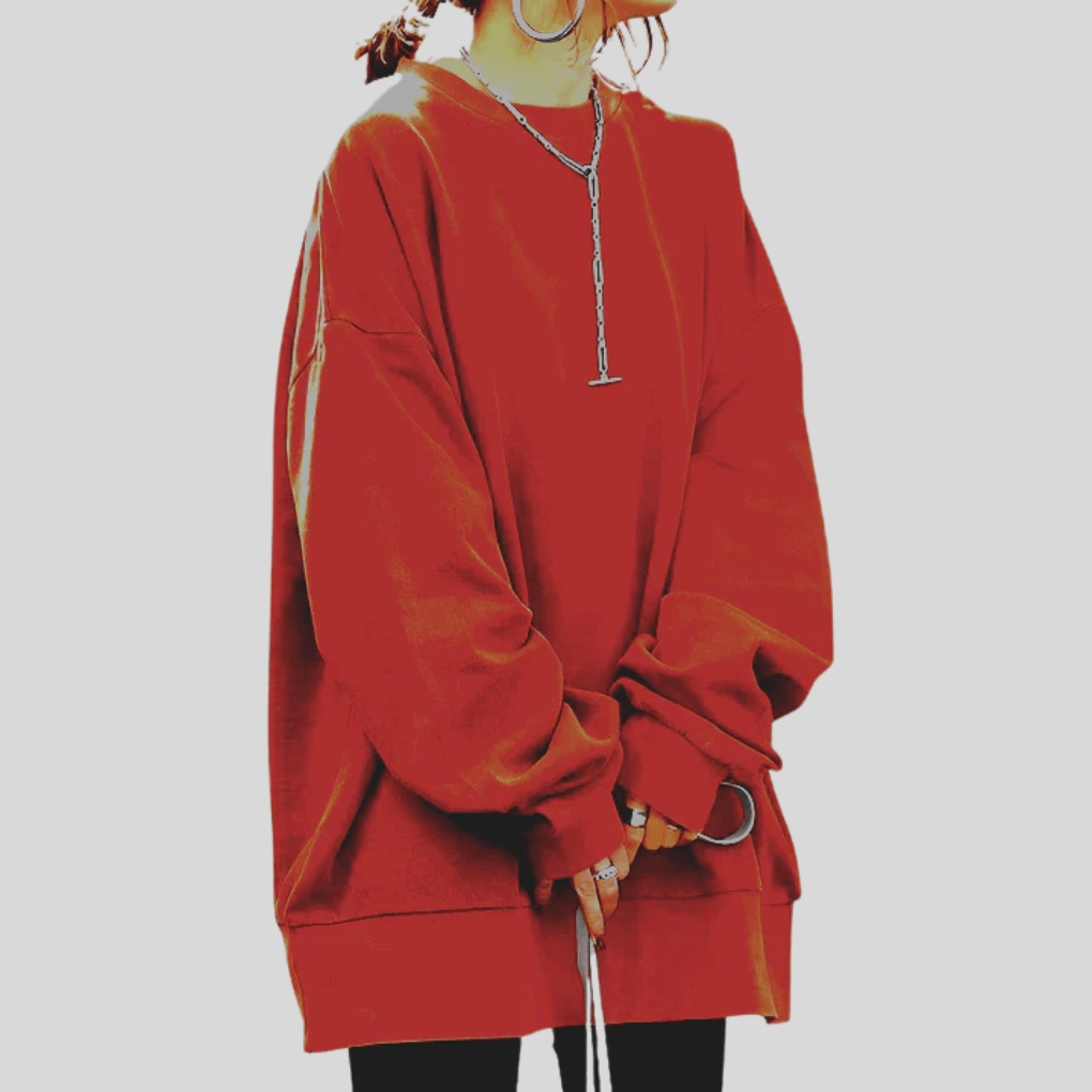 Primadon Pullover Orange / S Clara | Lässiger Oversize Pullover für Damen Winter