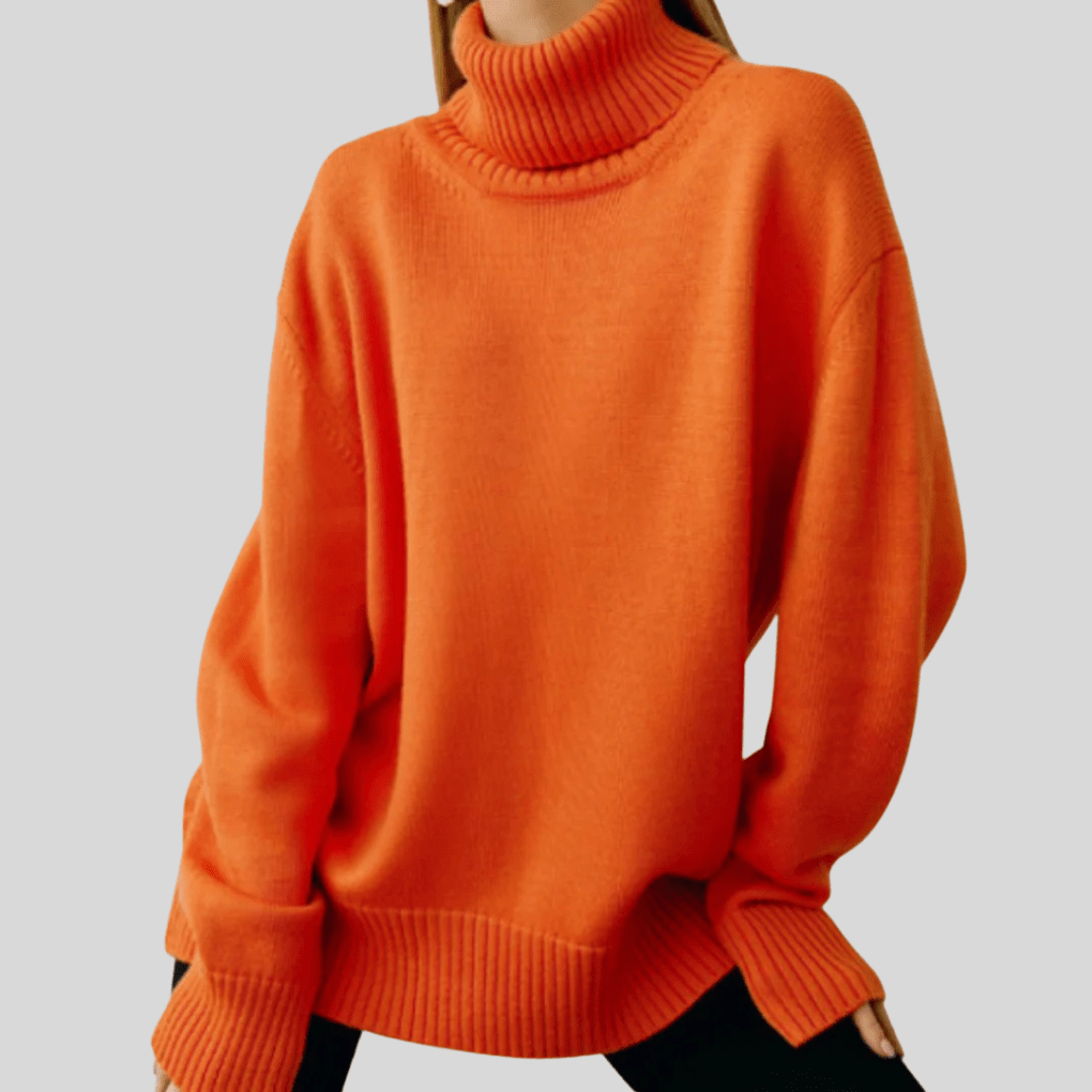 Primadon Pullover Orange / S Laura | Eleganter Damenpullover aus Baumwolle für Winter