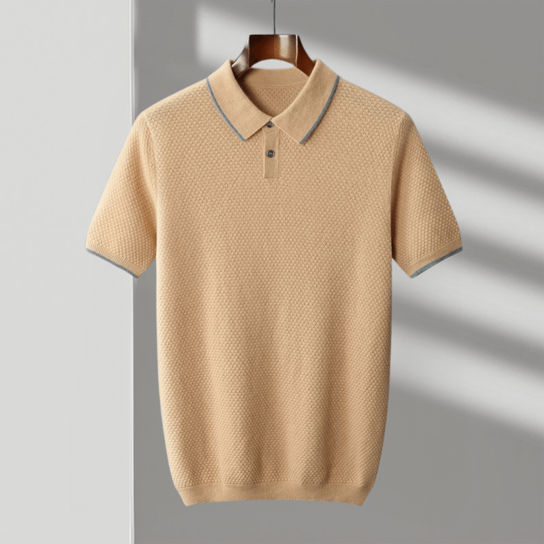 Primadon Pullover Pfirsich / XS Sergio | Elegantes Cashmere-Polo für Herren leicht