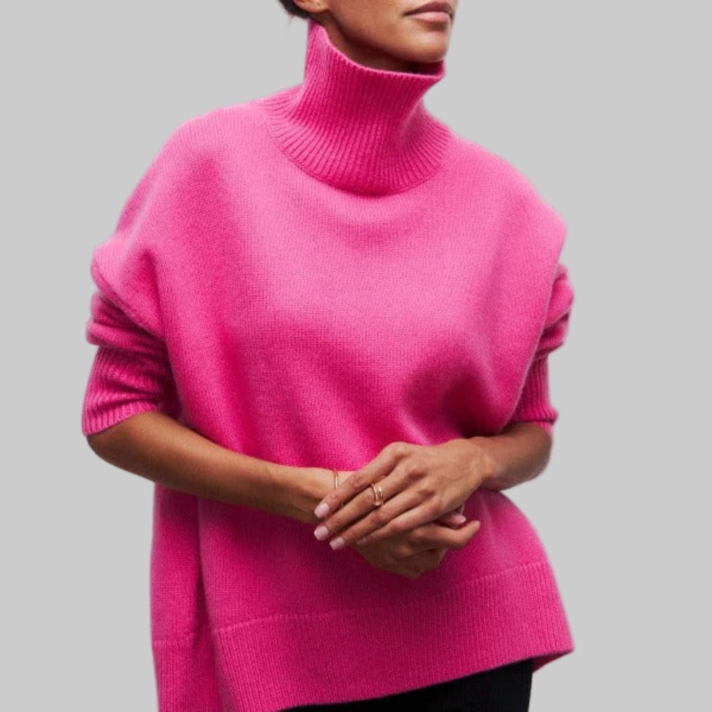 Primadon Pullover Pink / S Hanna | Eleganter Rollkragenpullover für Damen warme Pullover