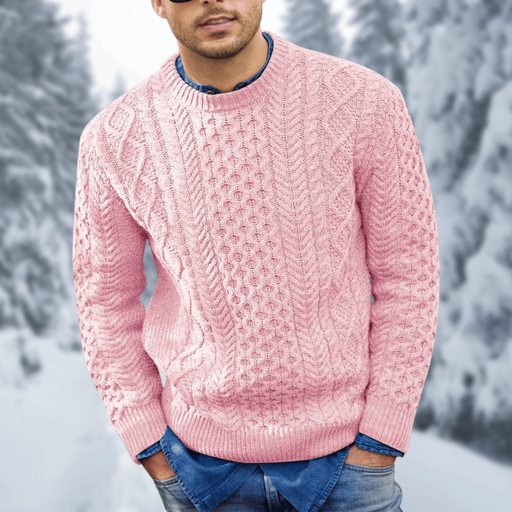 Primadon Pullover Rosa / S Ben | Kuscheliger Herrenpullover für Winter warm