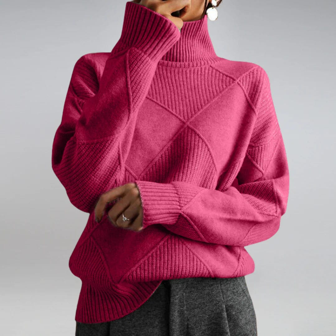 Primadon Pullover Rosa / S Eleganter Rollkragenpullover für Damen aus Kaschmirmix ganzjährig warm