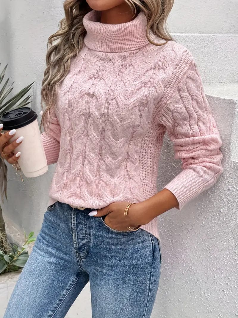 Primadon Pullover Rosa / XS Mila | Eleganter Rollkragenpullover für Damen Baumwolle