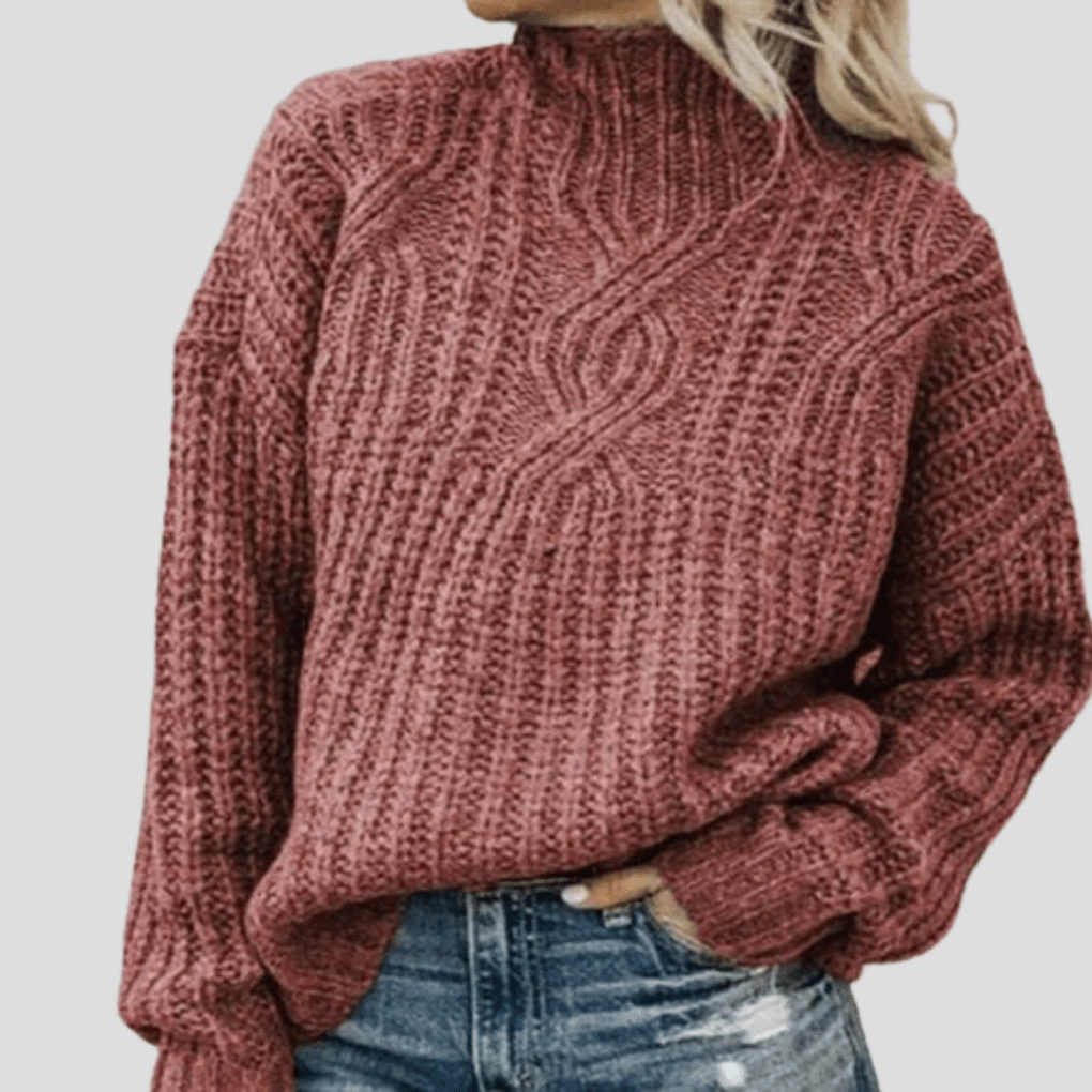 Primadon Pullover Rot / S Clara | Eleganter Strickpullover für Damen Baumwolle normal
