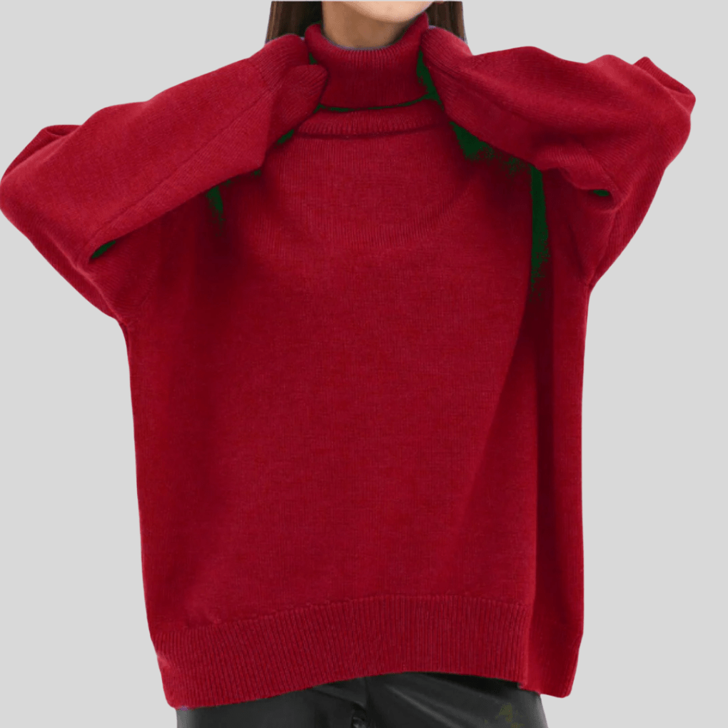 Primadon Pullover Rot / S Laura | Eleganter Damenpullover aus Baumwolle für Winter