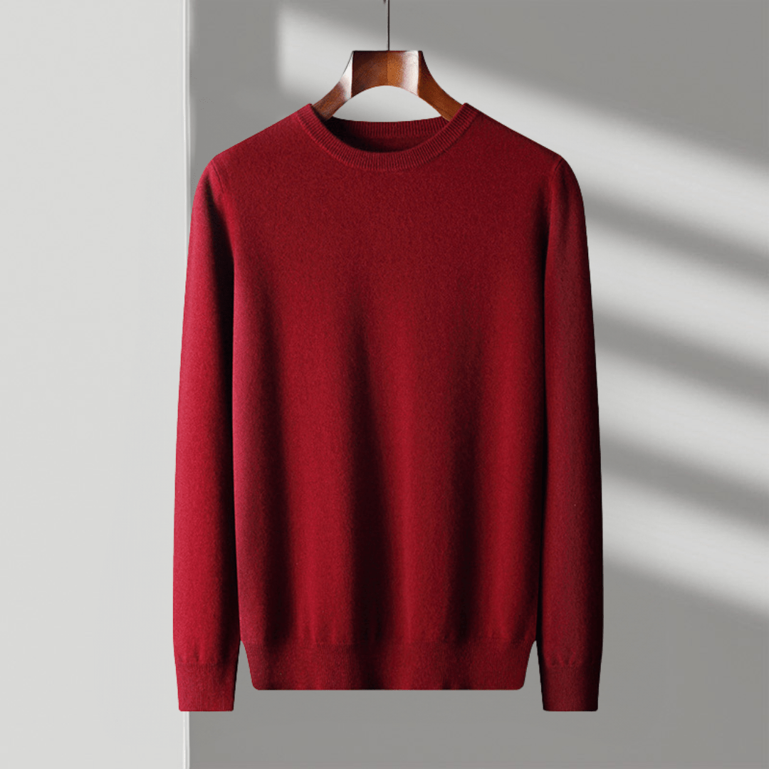 Primadon Pullover Rot / XS Jörg | Eleganter Merino-Pullover für Herren langarm