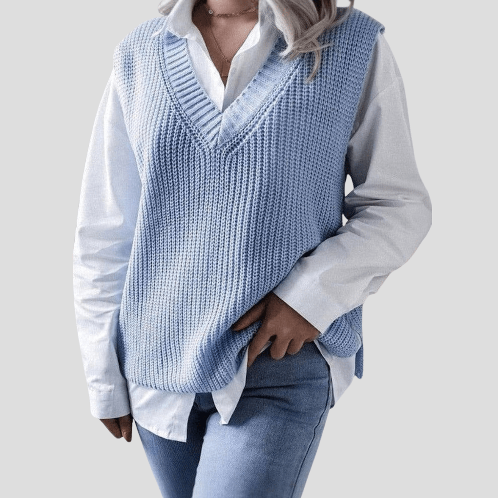 Primadon Pullover S Lara | Eleganter Damenpullover mit V-Ausschnitt aus Strick