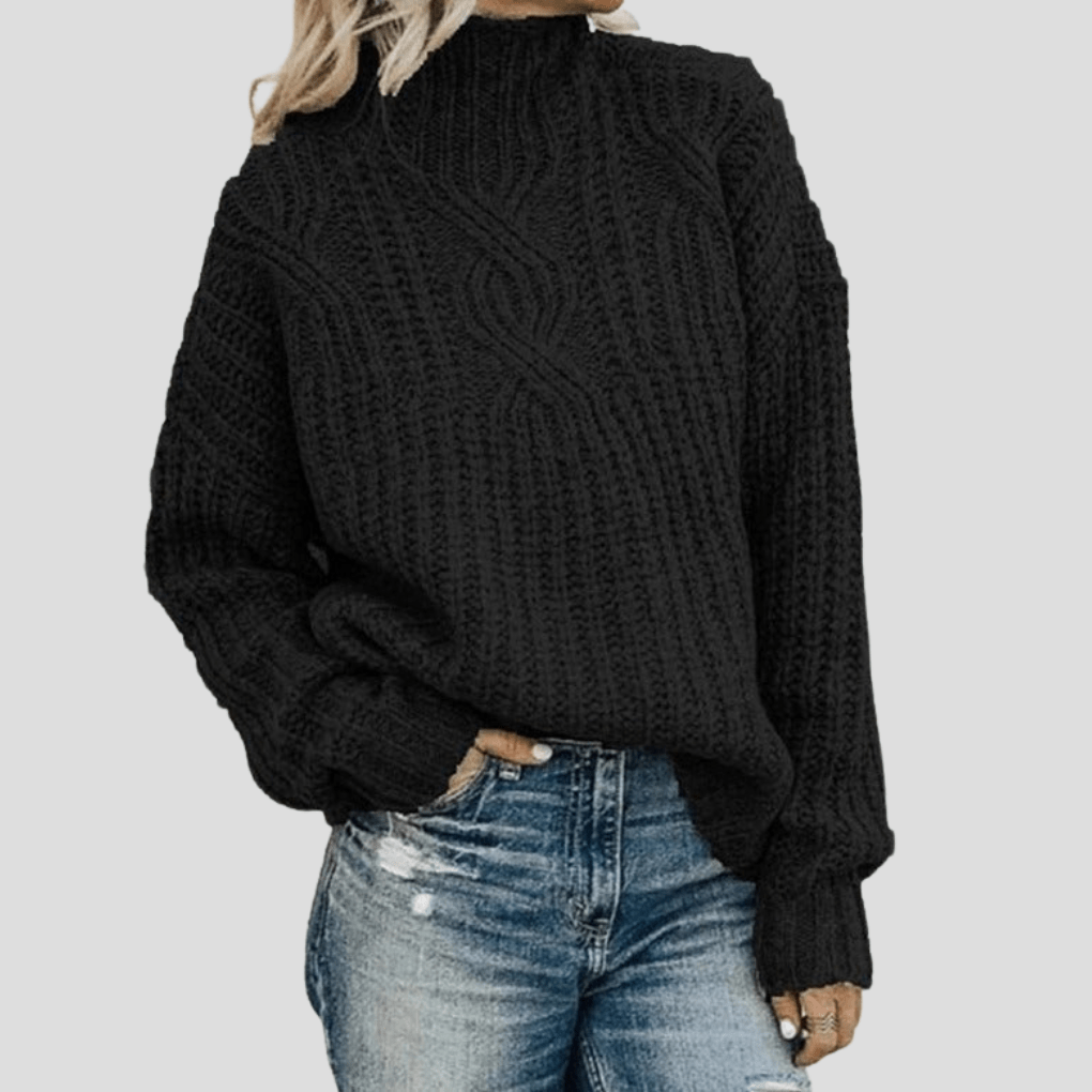 Primadon Pullover Schwarz / M Clara | Eleganter Strickpullover für Damen Baumwolle normal