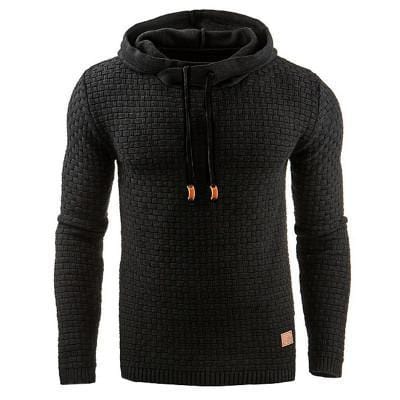 Primadon Pullover Schwarz / M Erik | Warmer Kapuzenpullover für Herren Winter