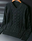 Primadon Pullover Schwarz / S Emil | Eleganter Kaschmir Pullover für Herren V-Ausschnitt